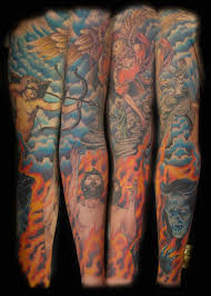 A very unique roman angel half sleeve tattoo. Heaven Meets Hell Tattoo Sleeve Novocom Top