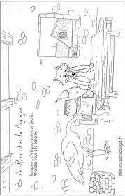 Coloriages Des Fables De Lafontaine Le Renard Et La Cigogne Cigogne Coloriage Renard