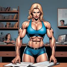 a muscular woman team manager at work Prompts | Stable Diffusion Online