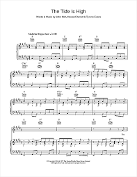 High tide or low tide chords. Blondie The Tide Is High Sheet Music Notes Chords Download Pop Notes Piano Vocal Guitar Pdf Print 115429