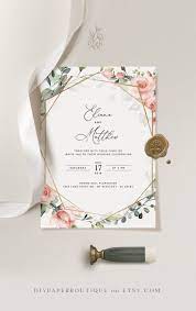 Miu Geometric Rose Greenery Wedding Invitation Template Red Roses And Peonies Set Instant Download Bundle Suite Diy Wedding Templates Wedding Invitation Templates Diy Wedding Templates Wedding Invitations