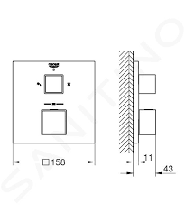 Rain kopfbrause im winkel verstellbar da… grohe rainshower allure 230 kopfbrause. Grohe Grohtherm Cube Thermostatarmatur Unterputz Fur 2 Verbraucher Verchromt 24154000 Sanitino At
