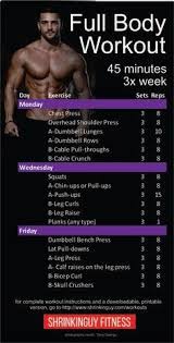 план занятий в тренажерном зале для мужчин Http 1trenirovka Com This Is A Balanced 3 Day A Week Full Body Workout Routine Each Session Is About 45 Minutes Its A Beginner To Intermediate Level Workout That Assumes You Know Full Body Workout