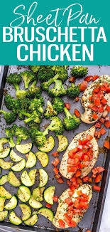 Sheet Pan Bruschetta Chicken The Girl On Bloor Sheet Pan Recipes Fast Healthy Dinner Sheet Pan Dinners Chicken