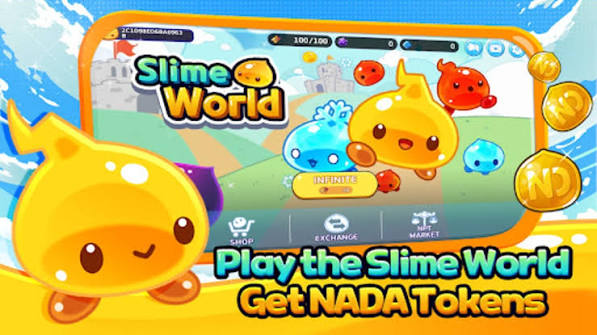 Monster jeli raksasa di halaman rumah dalam game Slimeworld