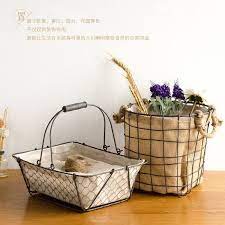 21 46rmb 聚可爱日式创意铁丝方形收纳筐杂物整理筐居家铁制复古收纳篮 淘宝网 wicker baskets wicker decorative wicker basket