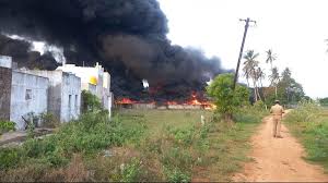 Wagon of a freight train carrying fuel catches fire near Tiruvallur railway station