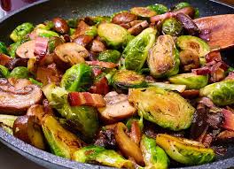 Pan-Roasted Brussels Sprouts with Mushrooms and Bacon Recipe ...
