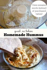 homemade hummus made with sesame seeds