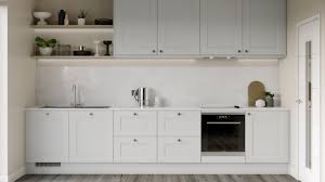 For example, consider pairing dark wood cabinets with white marble countertops and a stylish gray backsplash. Single Wall Kitchen Ideas Howdens