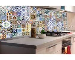 (vinyl just need peel off and stick ,no glue and its removable, so you dont need buy a wall glue and call a professional,you can do it by yourself) simply stick Kuchenruckwand Folie Portugiesische Fliesen 180 X 60 Cm Dimex Line De