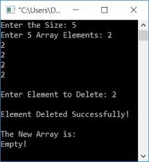 This post provides an overview of some of the available alternatives to accomplish this. C Program To Delete An Element From An Array