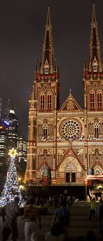Showcase The Lights Of Christmas 2010 Sydney Australia 8 December 2010 Cathedral Australia Architecture