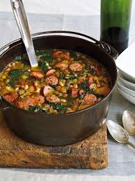 Hearty Bean Kale And Kielbasa Soup Recipe Yummly Recipe Kielbasa Soup Recipes Soup Recipes