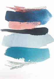 White can be added to achieve a lighter tint. Color Study In Indigo Blue Grey Black Turquoise Teal Grey Blue And Blush Pink Copper Tones Fluid Watercolor Like Washes Color Studies Color Pink Copper