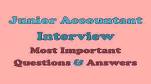 This guide covers questions on the income statement, balance sheet, cash flow statement, budgeting, forecasting, and accounting principles Junior Accountant Interview Questions And Answers Youtube