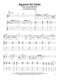 Reply notify me helpful kraff april 19, 2014 report; Against All Odds Take A Look At Me Now Sheet Music Phil Collins Solo Guitar