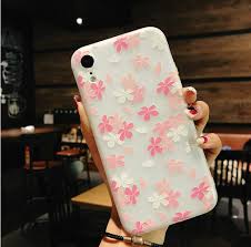 For samsung galaxy s8 s9 s10 plus s10e slim flower stand holder tpu case cover. Iphone Xr Floral Case Lming 3d Emboss Beautiful Flower Pattern Slim Fit Shock Absorbing Soft Rubber Tpu Skin Cover Case For Iphone Xr 6 1inch Sakura Petals Falling Buy Online In Bahamas At Bahamas Desertcart Com Productid
