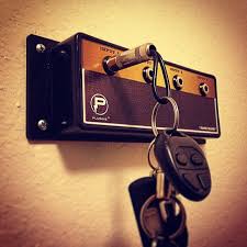 Miniature Amps Use Audio Input Jacks To Cleverly Hang Keys Decor Key Hanger Music Room Key Holder