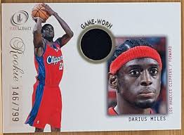 2000-01 FLEER LEGACY DARIUS MILES ROOKIE GAME USED JERSEY #D/799