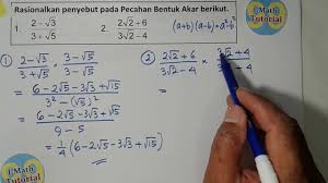 Check spelling or type a new query. Tutorial Cara Merasionalkan Penyebut Pada Pecahan Bentuk Akar Bagian 3 Youtube