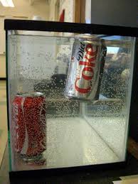 regular coke sinks.  #factmaniac