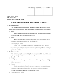 Doc Jenis Jenis Penilaian Dalam Evaluasi Pendidikan Endang Listiani Academia Edu