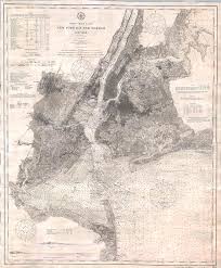 1910 Us Coast Survey Nautical Chart Or Map Of New York City And Harbor By Paul Fearn