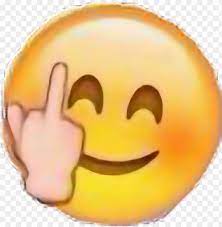 It is often used alone but sometimes it is followed up by other emojis meant for intensifying its peculiar negative meaning, for example by 😠 angry face emoji. Ftestickers Emoji Funny Fuckyou Lol Smiling Emoji With Middle Finger Png Image With Transparent Background Toppng