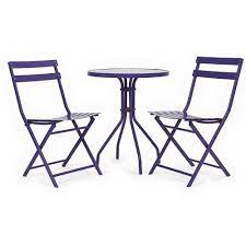 Wilko Steel Slatted Bistro Set Purple Bistro Set Wilko Outdoor Furniture Sets