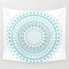 Aqua black, blue and white striped top size xs. Pin On Mandala Wall Tapestry