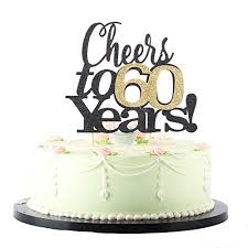 With six decades of marriage comes years of incredible memories, and what better way to celebrate than by. Lveud Black Font Golden Numbers Cheers To 60 Years Happy Birthday Cake Topper Wedding Anniversary Birthday Party Buy Online In Dominica At Dominica Desertcart Com Productid 106089659