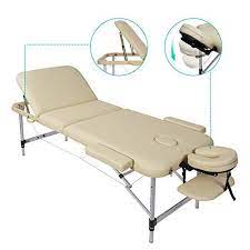 offerta di oggi naipo lettino da massaggio pieghevole in 3 sezioni regolabile in altezza piede in alluminio pelle pu d lettini per massaggi lettino massaggio