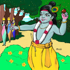 Day 6 He is all set to throw the stone to break some sakhi's curd pot. Who is that fortunate Sakhi who in the name of this will have a row with