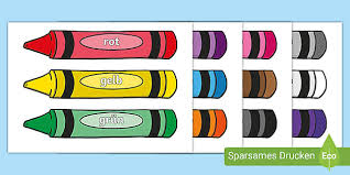 Colour Words On Crayons German Teacher Made