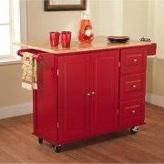 tms country kitchen cart with wood top