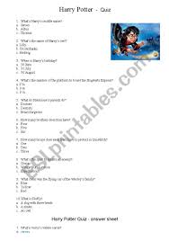 Oct 15, 2019 · here are 180 harry potter trivia questions, 60 in each category of easy, medium, and difficult. Harry Potter Quiz Esl Worksheet By Jcarles