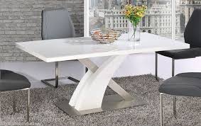 Vintage rare extending round oval dining table & 4 chairs uk delivery available. Modern Mayfair High Gloss Chrome White Metal 6 Chairs Seater Dining Table Only White Glass Dining Table White Gloss Dining Table White Dining Table