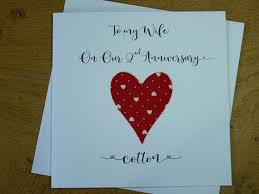 2nd Wedding Anniversary Card Cotton 2nd Anniversary 2 Years Etsy 2nd Wedding Anniversary Wedding Anniversary Cards Anniversary Cards