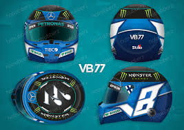 Bottas, 31, posted a video on instagram showing the glowing blue patterns of a helmet. My Submission For Bottas Helmet Contest Formula1