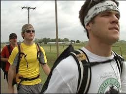 Three teens walk off pain of high gas prices