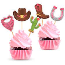 It is a baby shower with attitude because it is a party straight from the time when the law of the wild west was the only law in the land! Cowgirl Party Cupcake Toppers Western Cowboy Theme Birthday Or Baby Shower Decorations Supplies 25 Pcs Buy Online In Angola At Angola Desertcart Com Productid 164923767
