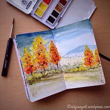 Testing My New Schmincke Travel Palette By Honoring The First Day Of Autumn With Some Fall Colors These Watercolor Sketchbook Sketch Book Pen And Watercolor