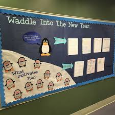 Waddle Into The New Year Goal Setting And Organizational Bulletin Board Setting Goals Goal Setting Goals