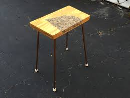 Granite Inlay End Table Granite Table Side Table Metal Desks