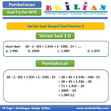 Maybe you would like to learn more about one of these? Pembahasan Soal Try Out Matematika Kelas 6 Sd Bagian 2 Operasi Bilangan Bulat Bimbel Brilian