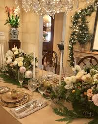 Green White And Gold Christmas Centerpieces Christmas Table Centerpieces Christmas Table Decorations Christmas Table