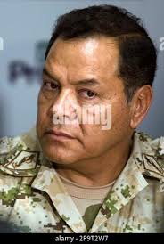 Mexican Army Gen. Sergio Magana Mier attends a news conference after being  named as the new Army's top commander for three northwest states, in  Mexicali, Mexico, Friday, Aug. 8, 2008. Gen. Sergio Magana replaces Gen. Sergio  Aponte Polito, an ...