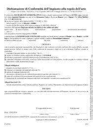 Dichiarazione di conformit� impianto idraulico. Dichiarazione Di Conformita Modulistica In Base Al Dm 37 08