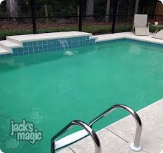 The blue stuff has been specifically developed for pools with heaters and pools located in areas where copper or. Jacks Magic